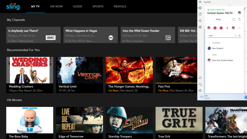 Watch Grit TV through Sling TV with NordVPN