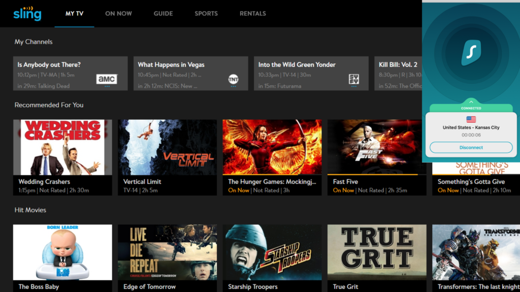 Watch Grit TV through Sling TV with SurfShark