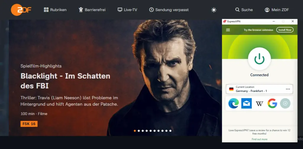 I could watch ZDF in the USA with ExpressVPN