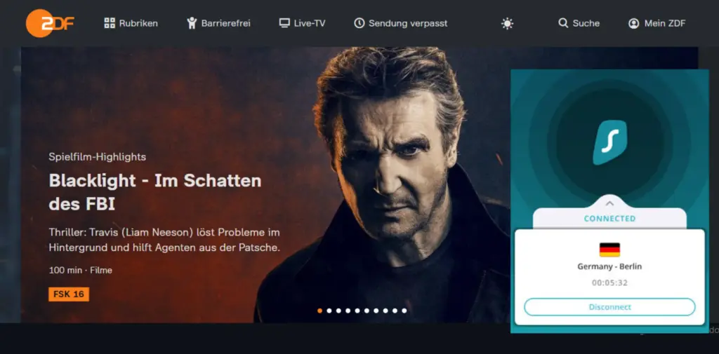 I could watch ZDF in the USA with SurfShark