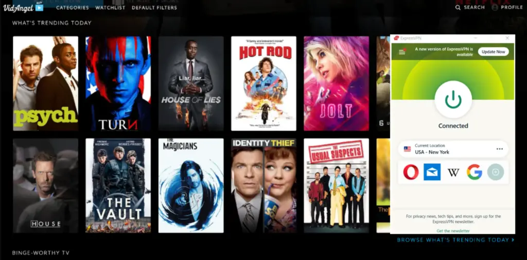 I could watch VidAngel outside the USA with ExpressVPN